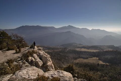Cingles de Vallcebre cliffs landscape in Catalonia Stock Photos