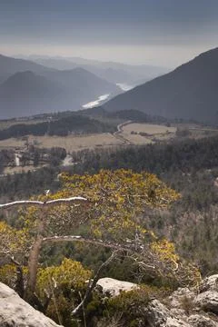 Cingles de Vallcebre cliffs landscape in Catalonia Stock Photos