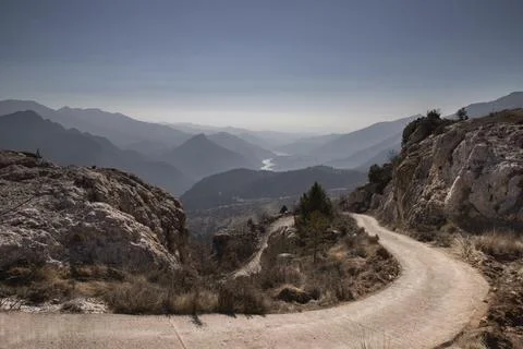 Cingles de Vallcebre cliffs landscape in Catalonia Stock Photos