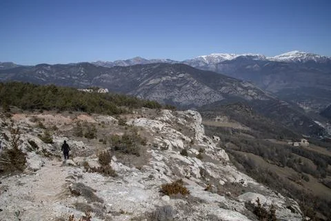 Cingles de Vallcebre cliffs landscape in Catalonia Stock Photos