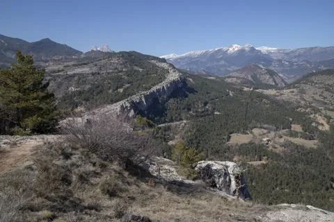 Cingles de Vallcebre cliffs landscape in Catalonia Stock Photos
