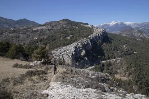 Cingles de Vallcebre cliffs landscape in Catalonia Stock Photos