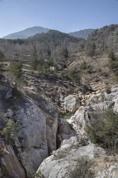 Cingles de Vallcebre cliffs landscape in Catalonia Stock Photos