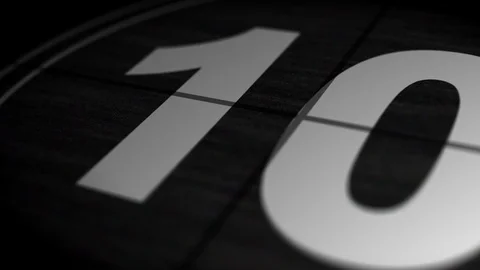 Cinima Leader vintage countdown 10 - 1, Old TV noise detailed lines Stock Footage 118060247