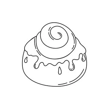 Cinnabon doodle Coloring book with vector for kids Stock Illustration