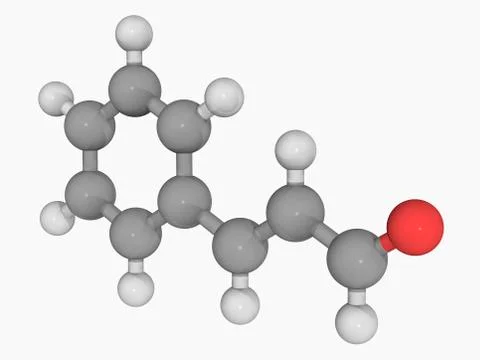 Cinnamaldehyde molecule Stock Illustration