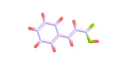 Cinnamic acid molecular structure isolated on white Stock Illustration