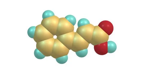 Cinnamic acid molecular structure isolated on white Stock Illustration