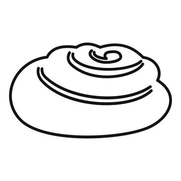 Cinnamon bread roll dessert line art icon 스톡 일러스트