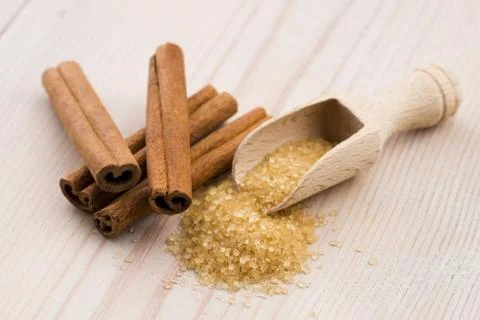 Cinnamon with brown sugar Stock Photos
