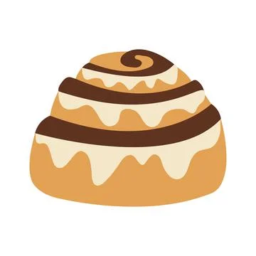 Cinnamon bun. Vector illustration.	 Stock Illustration
