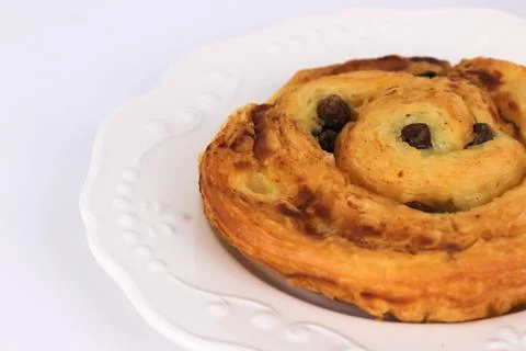 Cinnamon Bun on white background Stock Photos