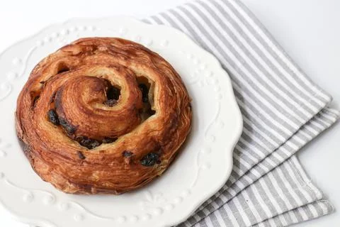 Cinnamon Bun on white background Stock Photos