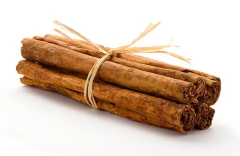 Cinnamon bundle isolated on white Stock Photos