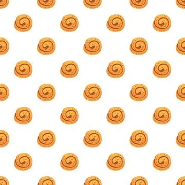 Cinnamon buns seamless pattern for bakery design Stock Illustration