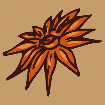 Cinnamon flower icon. Stock Illustration