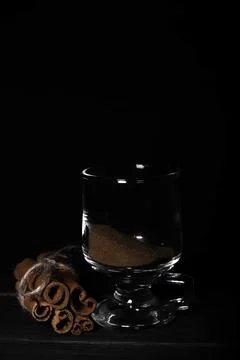 Cinnamon in a glass  Stock Photos