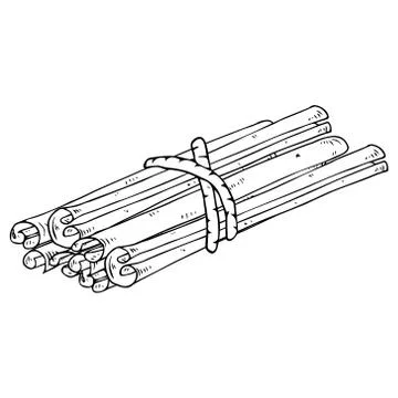 Cinnamon icon. Vector illustration of cinnamon sticks. Hand drawn sticks and  Stock Illustration