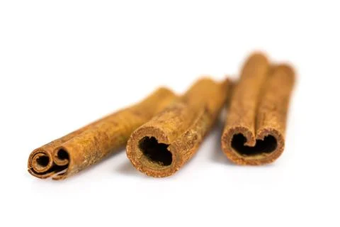 Cinnamon isolated on white background Stock Photos