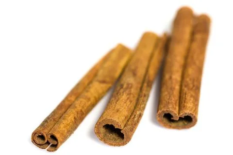 Cinnamon isolated on white background Stock Photos