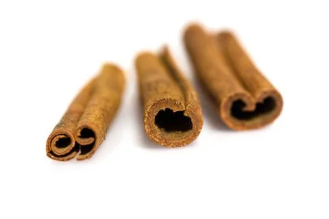 Cinnamon isolated on white background Stock Photos
