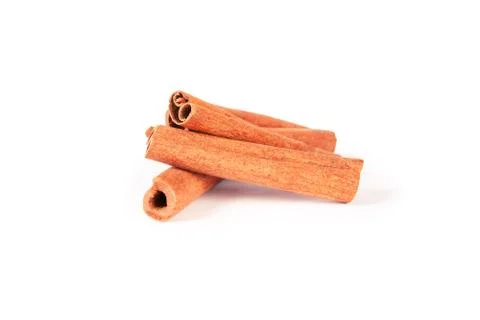 Cinnamon isolated on white background Stock Photos