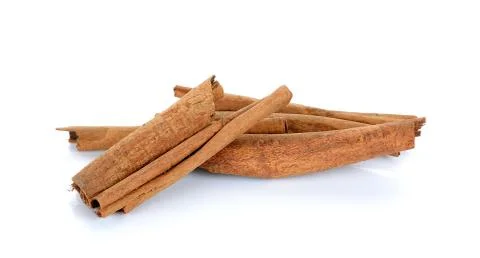 Cinnamon isolated on the white background Stock Photos