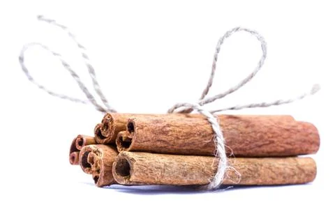 Cinnamon isolated on a white background Stock Photos