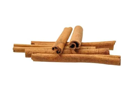 Cinnamon isolated on white background Stock Photos