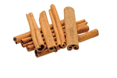 Cinnamon isolated on white background Stock Photos