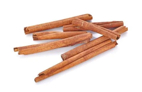 Cinnamon isolated on white background Stock Photos