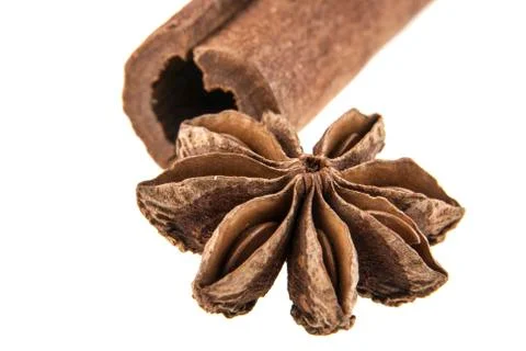 Cinnamon isolated on white background Stock Photos