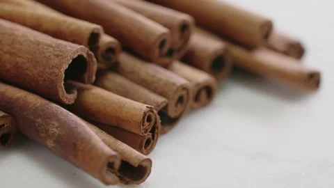 Cinnamon is lying on a stone board Video stock 151794800