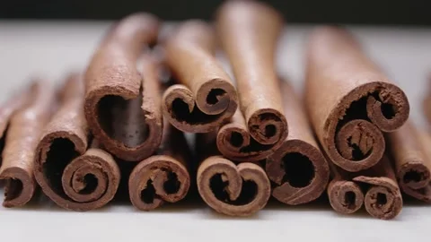 Cinnamon is lying on a stone board Stock Footage 151794980