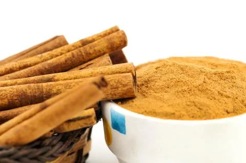 Cinnamon macro isolated Stock Photos