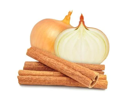 Cinnamon with onion Stock Photos