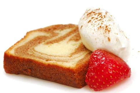 Cinnamon pound cake with strawberry Stock Photos
