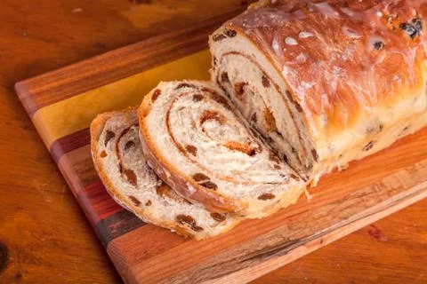 Cinnamon raisen bread Stock Photos