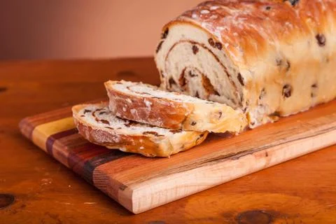Cinnamon raisen bread Stock Photos