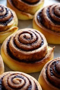 Cinnamon roll bread, buns, rolls. Homemade bakery. Sweet christmas baking Stock Photos