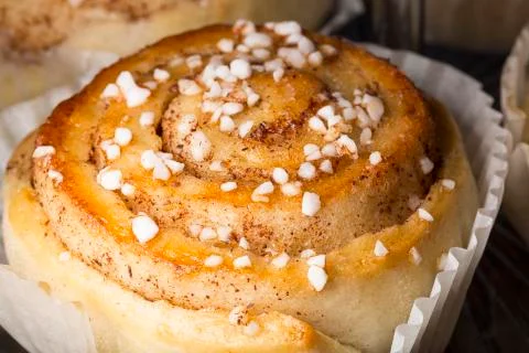 Cinnamon Roll Close Up Foto stock