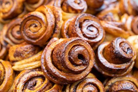 Cinnamon roll in details Stock Photos