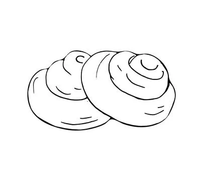 Cinnamon roll hand drawn Stock Illustration