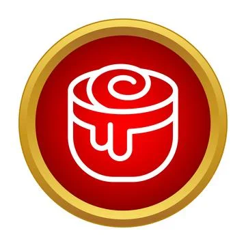 Cinnamon roll with icing serving sweet bakery icon Stock Illustration