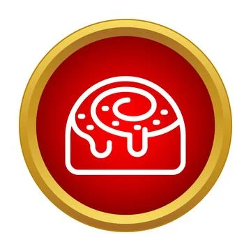 Cinnamon roll icon with icing and sprinkles Stock Illustration