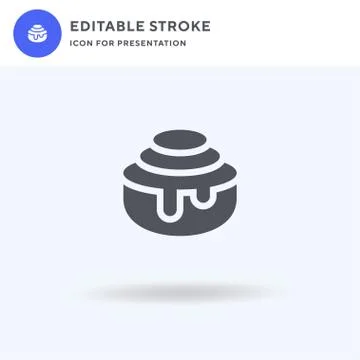 Cinnamon Roll icon vector, filled flat sign, solid pictogram isolated on white Stock Illustration