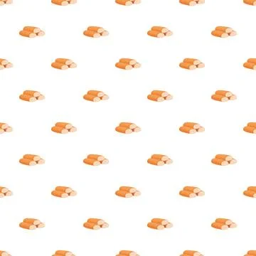 Cinnamon roll individual pastries creating seamless pattern Stock Illustration