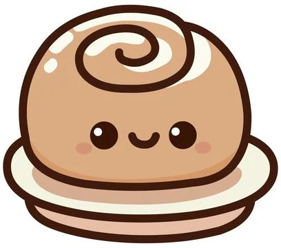 Cinnamon Roll Kawaii Stock Illustration