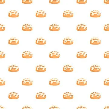 Cinnamon roll seamless pattern for baking and sweet designs Stock Illustration
