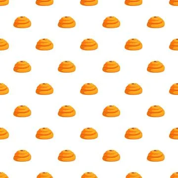 Cinnamon roll seamless pattern creating sweet bakery background 스톡 일러스트